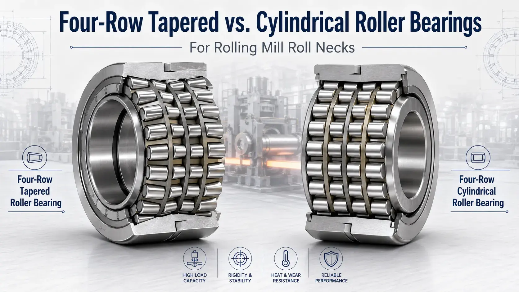 Four-Row Tapered vs. Cylindrical Bearings for Roll Necks